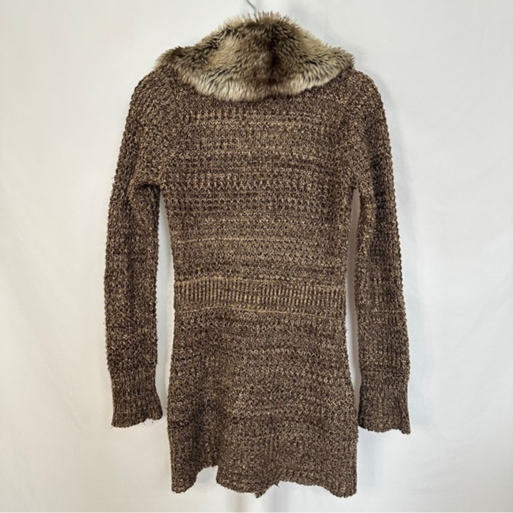 Vintage Say What USA Faux Fur Cardigan Sweater Women Size Medium Y2K Retro - Picture 8 of 11